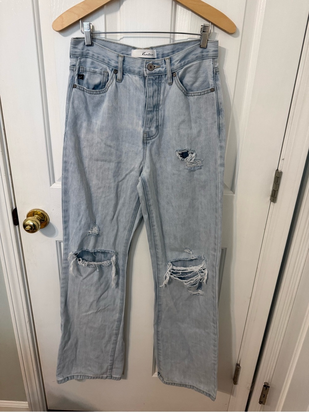 KanCan Ultra High Rise Distressed 90s Flare Jeans Size 5/26 - Picture 3 of 7